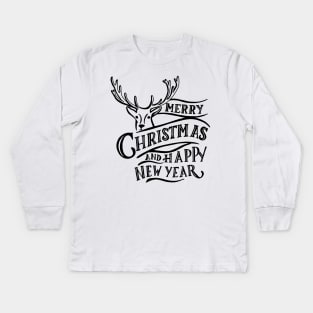 Merry Christmas and Happy New Year Kids Long Sleeve T-Shirt